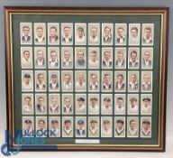 John Player 1934 Cricket Cigarette Cards full set of 50, mounted and framed loose, in good clean