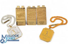 1995, 1996, 1997 European PGA Tour Norman Wood Official Issued Money Clips. Named to bottom Norman