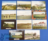 Interesting collection of late 19th/early 20th century Scottish golf links coloured postcards (12)