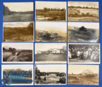 Interesting collection of early 20th century English Golf Links b&w postcards (12) to include Aspley