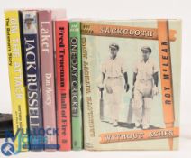 Five signed and one unsigned Cricket Books - Sackcloth Without Ashes - Roy McLean 1958, Jim