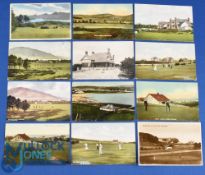 Interesting collection of various early Irish Golf Links coloured postcards from 1900s onwards (