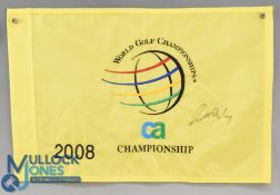 2008 World Golf Match Play Championship signed embroidered pin flag - signed by the winner Geoff