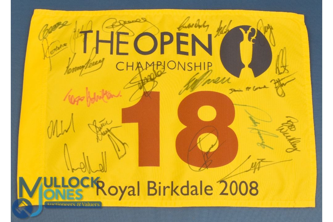 2008 Royal Birkdale Open Golf Championship multiple signed No.18 hole pin flag - signed by the