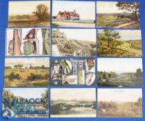 Collection of the 20th century English golf links coloured golfing postcards (12) Golf Links and