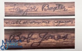 Autograph - Bobby Jones Signed hickory mid-iron - bears a faded inscription 'For Joe Baxter - with