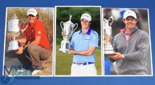 Rory McIlroy Collection of Major Golf Trophy Tournament Photographs (3) to incl his 3x Majors The