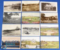 Collection of early Scottish Golf Course b&w and coloured postcards (12) to include 4x Gleneagles,