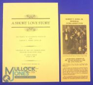 A Short Love Story - Jones Jr, Robert Tyre Atlanta: Atlanta Athletic Club, 1973. 16p, illus.