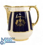 2010 Ryder Cup Celtic Manor Presentation Ceramic Blue and Gilt Quart Jug - made by 'Pickard in
