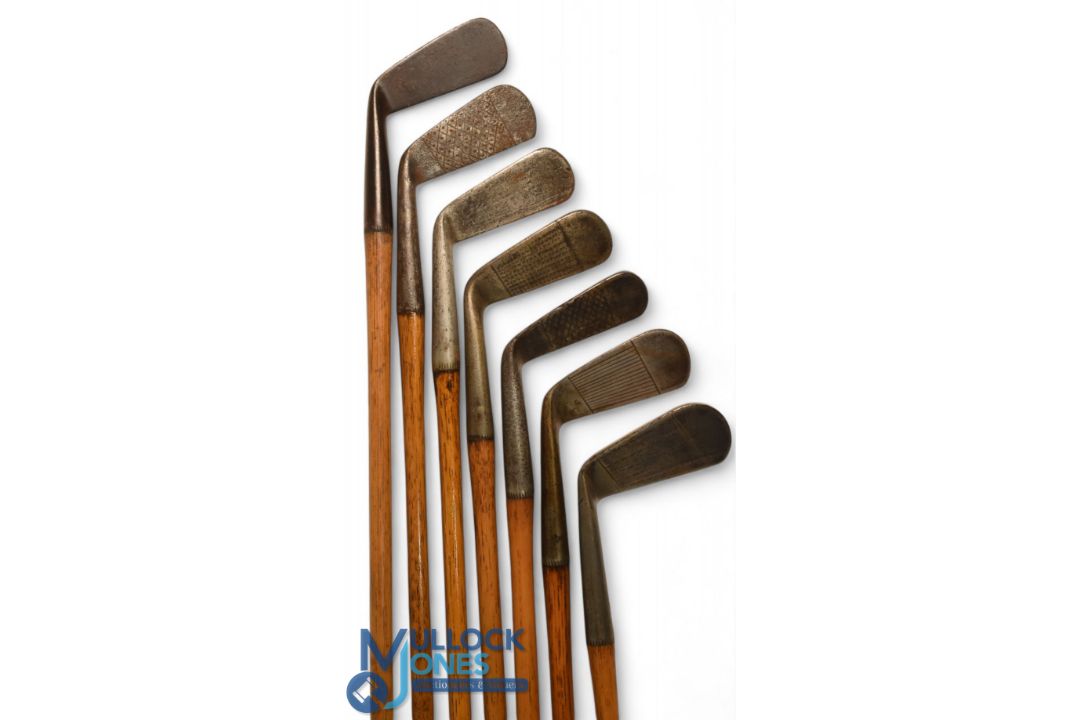 7x Various irons to incl R Forgan St Andrews crown model cleek, Mitre brand Cardinal jigger, Sammy - Image 2 of 2
