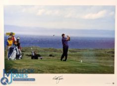 Golfing Greats Nick Faldo Big Blue Tube, signed photograph, limited edition No.181 of 250 with COA
