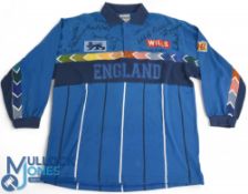 1996 Phil DeFreitas England Wills World Cup Cricket Shirt Multi Signed, with thirteen signatures