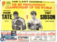 1988 Middleweight IBF Championship Boxing Poster Frank Tate USA v Tony Sibson Great Britain: a Frank