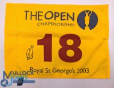 The Open Golf Championship Signed Flag, of Ben Curtis St George's 2003