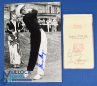 Gary Player PGA Golf Tour Major Winner signed black and white press size photograph and Yardage Book