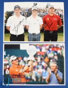Collection of World No.1 PGA Players signed coloured press size photographs (2) to incl Luke