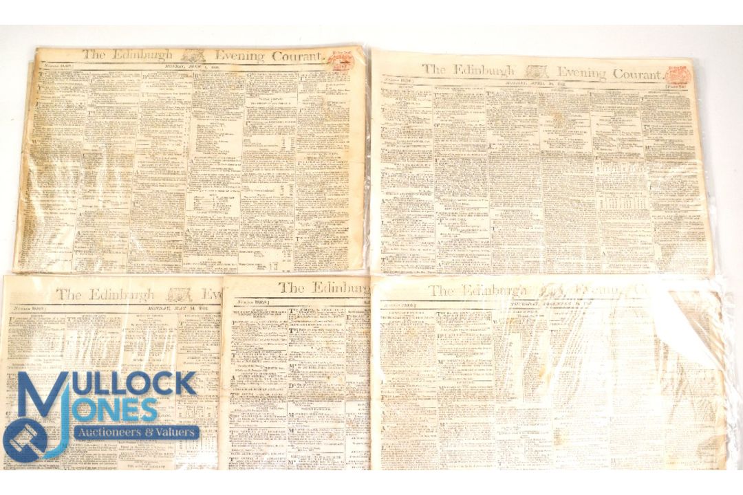 Collection of 1820/30s Edinburgh Evening Courant Newspapers covering important golf related