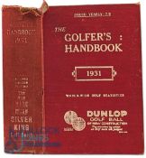 The Golfers Handbook & Year Book 1931 - illustrated with photographs and advertisements, red cloth