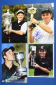 4x UK PGA Golf Tour Players Tournament Winners signed press colour photographs to incl Paul