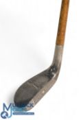 Cotton Mills alloy mallet head putter with chamfered leading edge stamped 'Henry Cotton' to the