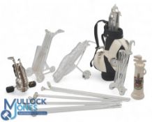 Selection of Golf Club Cocktail Sticks. All made from clear glass 3 sets having clubs, bag and