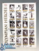 2004 USA Olympic Olympian Heroes Limited Edition Print, uncut sheet of 20 cards all with original