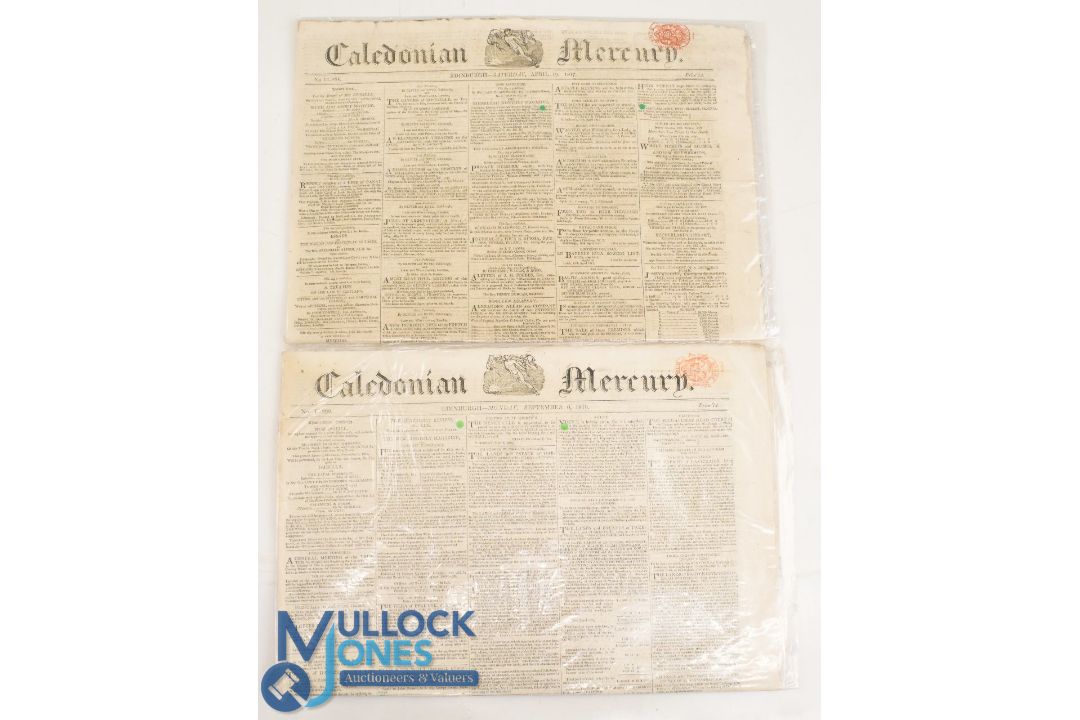 Collection of early 1800s Caledonian Mercury Newspapers with early important References to St