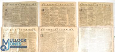 Collection of very early 19th c Edinburgh Weekly Journal Newspapers covering various early golf