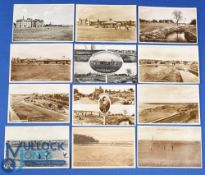 Interesting collection of Carnoustie golf links b&w real photograph postcards (12) a good cross