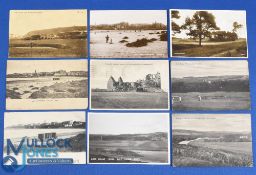Collection of various early 20th century Scottish Golf Links b&w postcards (9) to include 4x Duff