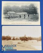 2x Interesting South of England Missing Golf Links b&w postcards - to incl 'Club House Ashley Park