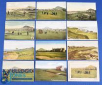 Interesting collection of North Berwick Golf Links coloured postcards from late 19th/early 20th