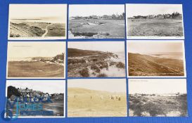 Collection of early 20th c Alnmouth Village Golf Links (Est 1869) b&w postcards (9) the oldest 9