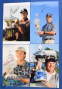 Collection of US Golf Players Tournament Winners signed press colour photographs (4) to incl Mark