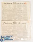 Collection of early 1800s Caledonian Mercury Newspapers with early important References to Various