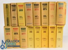 Sixteen Hardback & Paperback John Wisden Cricketers Almanacks 1949-1995 - Good condition with some