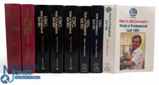 Dunhill Ebel ICI World of Professional Golf Yearbooks, a run of years from 1982-1989, in good