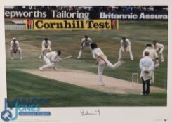 Cricket Great Sporting Moment Bob Willis signed Big Blue Tube Print, limited edition, No.409/ 500 in