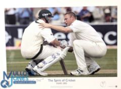Cricket 2005 Ashes Spirit of Cricket Andrew Flintoff signed Big Blue Tube Print, limited edition,