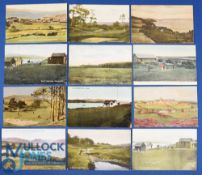 Interesting collection of early Scottish Golf Links coloured postcards from the 1900s onwards (12)