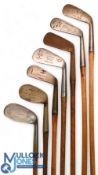 7x Assorted irons to incl Spalding mid iron, Gibson mid iron, Robert Condie St Andrews mashie,