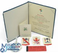 1975 Ryder Cup Norman Wood Official Issued Badges: To Consist of Players Badge, scarce Red Ticket