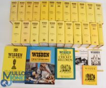 A continuous run of twenty two hardback John Wisden's Cricketers Almanacks 1990-2011 together with a