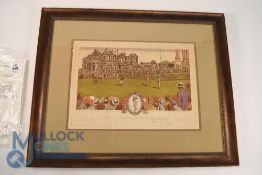 RARE - Bobby Jones Signed 1930 Currier & Ives British Open at St Andrews limited edition Print -