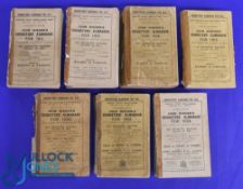 Seven John Wisden's Cricketers Almanacks 1911-1924 - 1911, 1912, 1914, 1915, 1920, 1921 & 1924 -