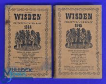 John Wisden's Cricketers Almanack 1944 and 1945 - Two softback books with some worn edge, small