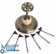 Golf Flag Cocktail Sticks: Set of 6 all having 19th Hole flags, in red enamel on a display with a