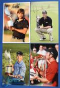 Collection of UK Golf Players Tournament Winners signed press colour photographs (4) to incl 2x Paul