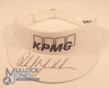 Phil Mickelson signed Autographed KPMG White Visor - Made by Callaway, appears unused
